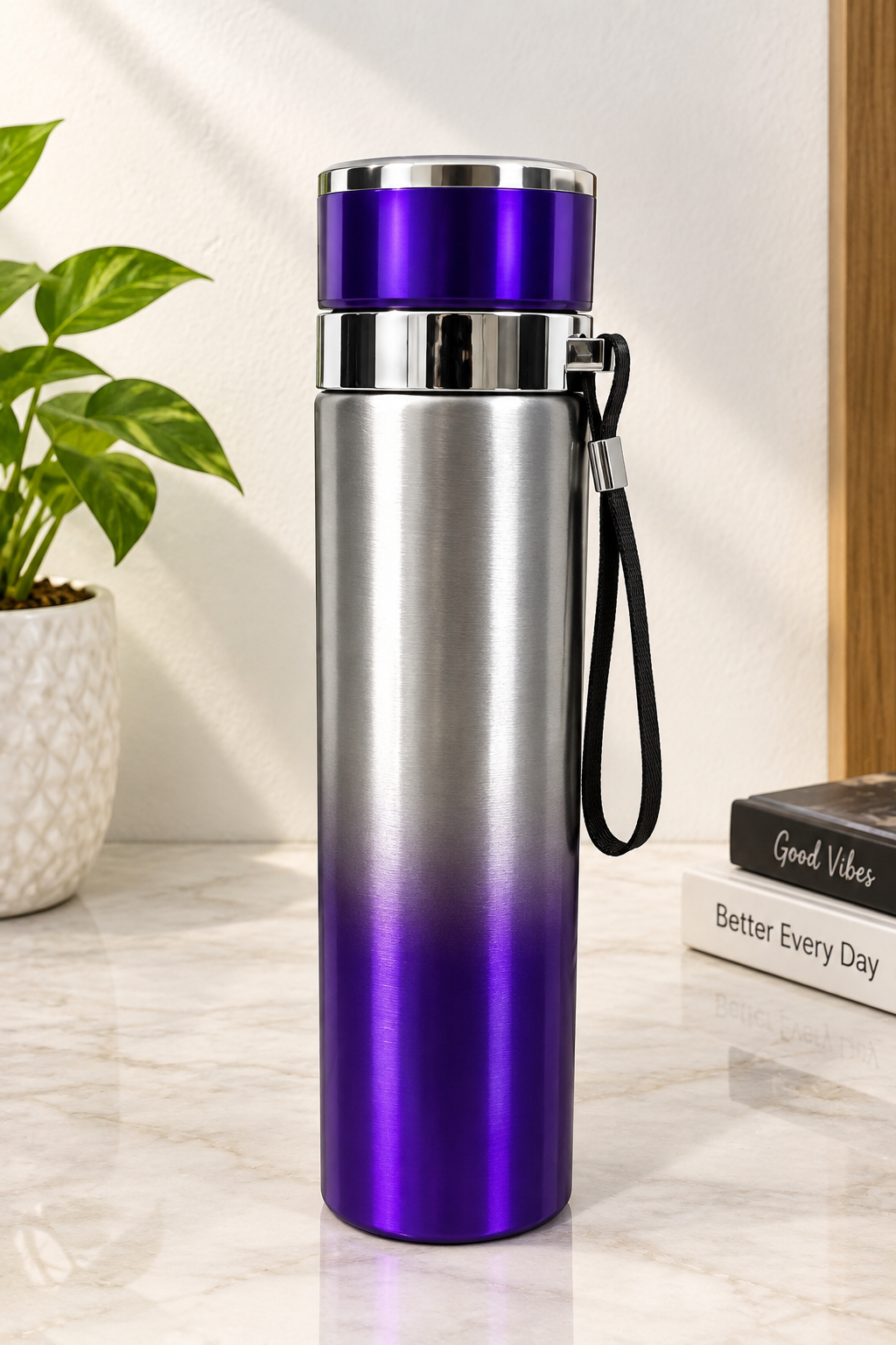 Purple Gradient Stainless Steel Water Bottle